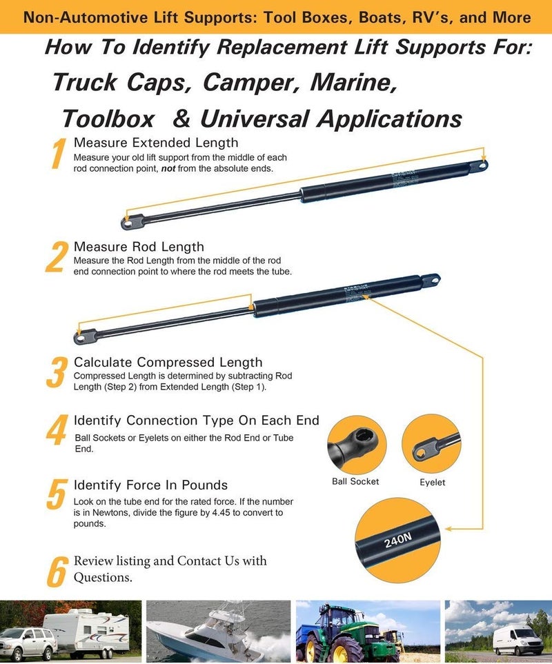 STETIG 2Pcs 26 Inch Front Hood Struts Lift Supports Fits 2011-2016 F-250 F-350 F-450 F-550 F250 F350 F450 F550 Super Duty - Shock Gas Spring Prop Rod - Image 5